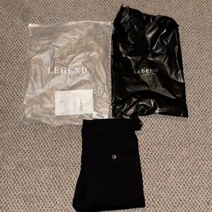 LEGEND London SLIM FIT HIGH WAISTED TROUSER W/SIDE CINCH - BLACK - Size 30”